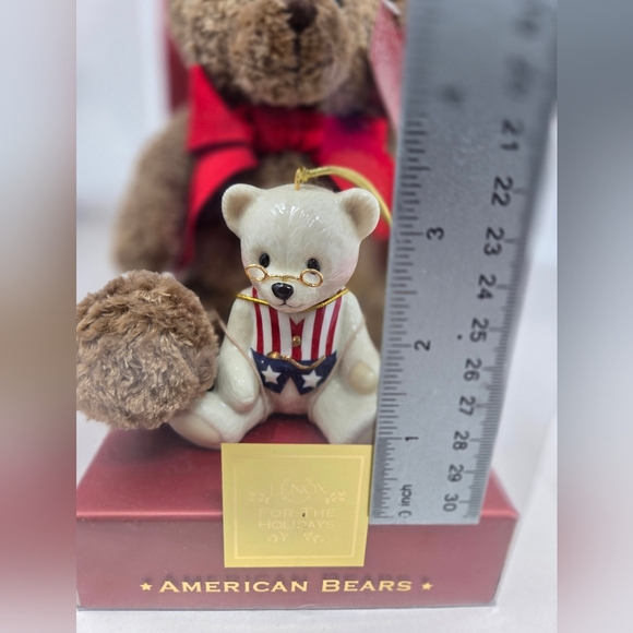 Lenox American Bears 100th Anniversary Plush Brown Bear Porcelain White Bear - Picture 9 of 10